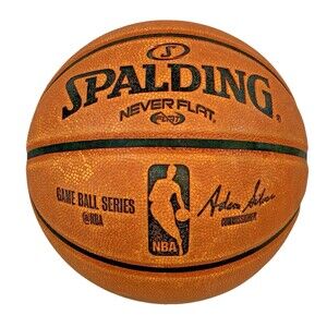 Spalding Never Flat Basketball NBA Game Ball Series Commissioner Adam Silver